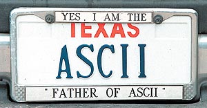 ASCII license plate